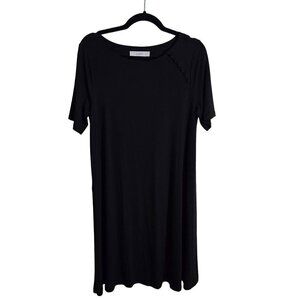 Loft NWT Black Jersey Swing Dress Size MT